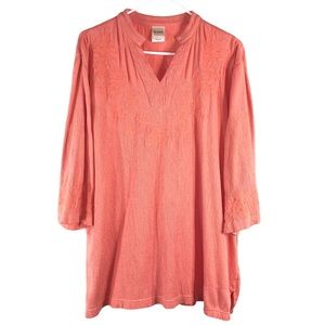 Beautiful Peach Embroidered Tunic -Made in India